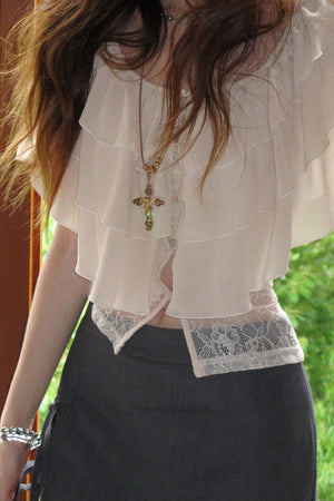 Layered Ruffle Chiffon Blouse