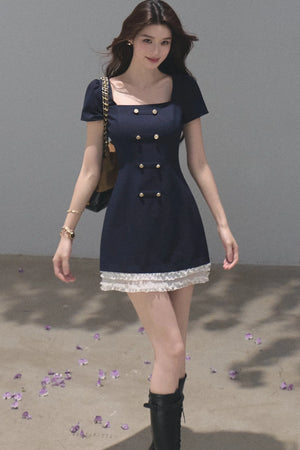 Layered Waves Lace Dress