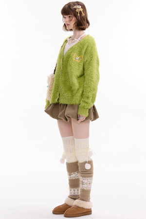 Lazy Butterfly Plush Cardigan