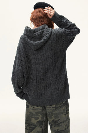 Lazy Cable Hooded Top