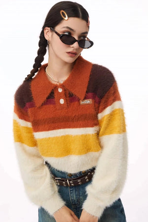 Lazy Retro Polo Neck Sweater