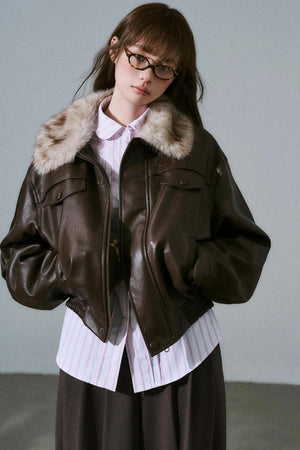 Lazy Silhouette Vintage Biker Jacket