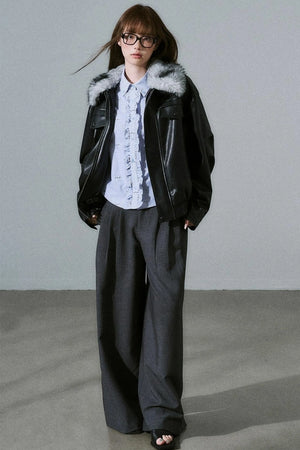Lazy Silhouette Vintage Biker Jacket