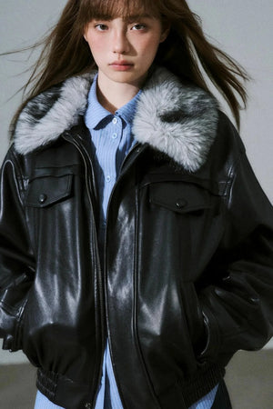 Lazy Silhouette Vintage Biker Jacket