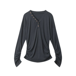 Lazy Style V-Neck Long Sleeve Top