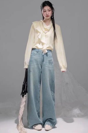 Lemon Yellow Ruffled Blouse