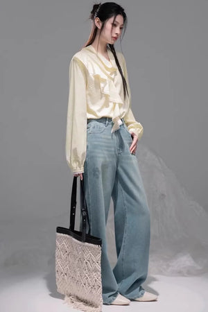 Lemon Yellow Ruffled Blouse
