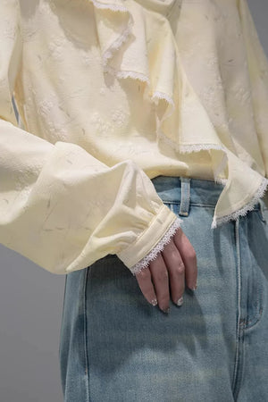 Lemon Yellow Ruffled Blouse