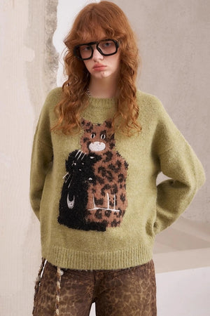 Leopard Crew Neck Sweater