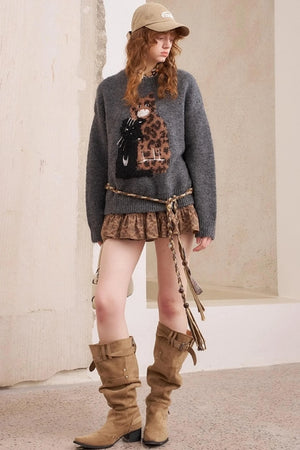 Leopard Crew Neck Sweater