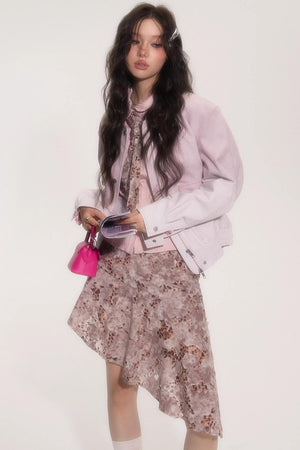 Leopard Patchwork Skirt With Tie Set-Up