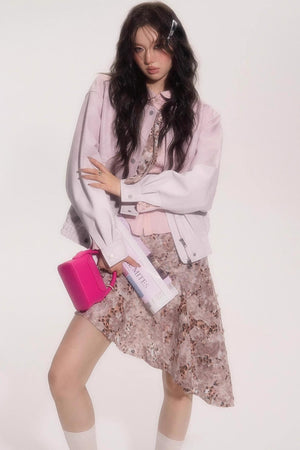 Leopard Patchwork Skirt With Tie Set-Up