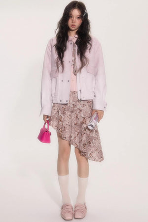Leopard Patchwork Skirt With Tie Set-Up