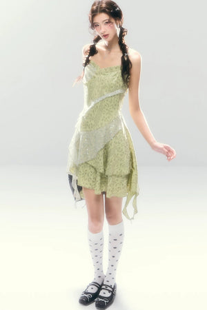 Leopard Sequin Slip Dress