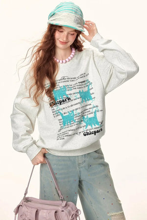 Letter Print Jacquard Sweater