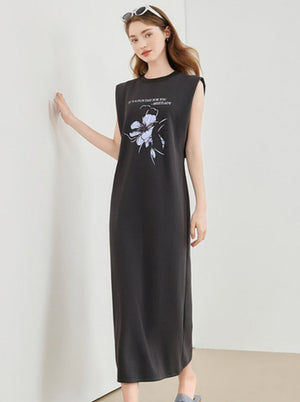 Letter Print Sleeveless Dress