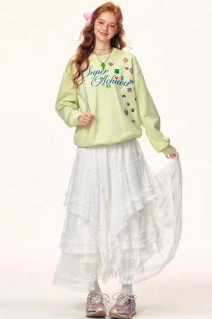 Letter Print Winter Sweater