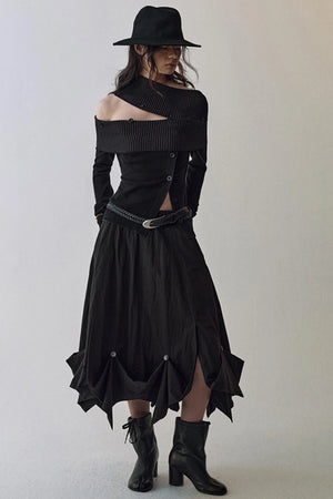 Light And Shadow One-shoulder Top