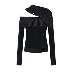 Light And Shadow One-shoulder Top