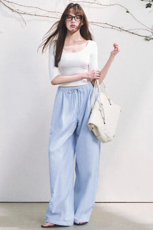 Light Berry Striped Pants