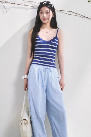 Light Berry Striped Pants