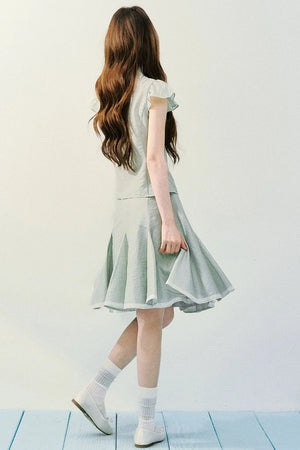 Light Mist Mulberry Silk Blouse Set-Up
