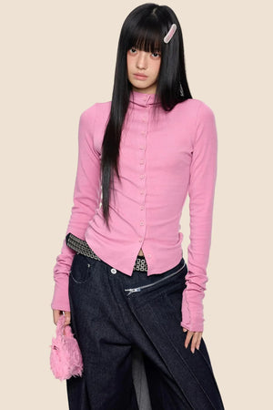 Lightweight Pleated Cardigan