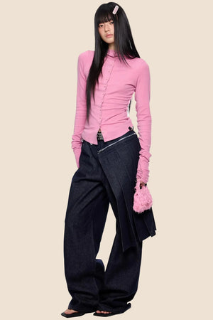 Lightweight Pleated Cardigan