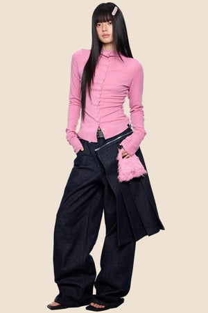 Lightweight Pleated Cardigan