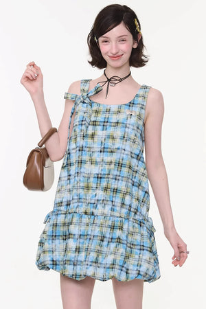 Lime Green Checkered Dress