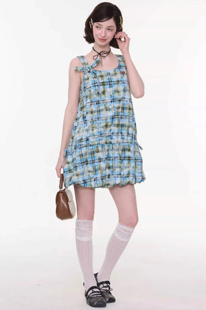 Lime Green Checkered Dress
