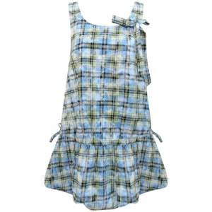 Lime Green Checkered Dress
