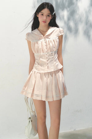Lime Pleated Skirt