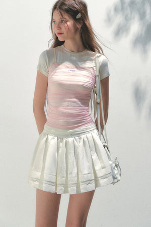 Lime Pleated Skirt