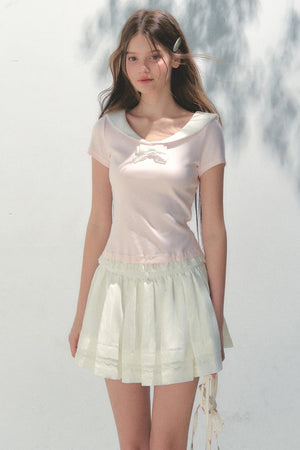 Lime Pleated Skirt