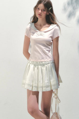 Lime Pleated Skirt
