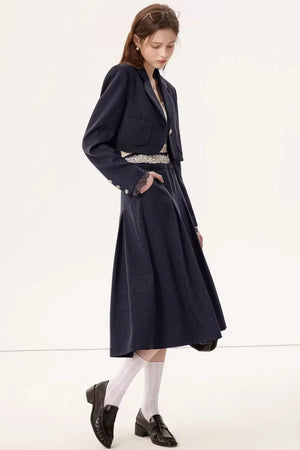 Linen Blazer Skirt Set-Up