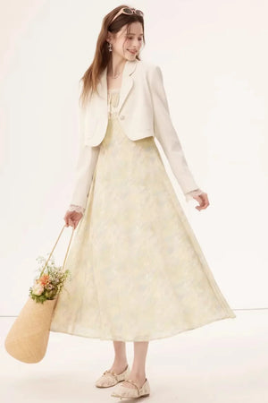 Linen Blazer Skirt Set-Up