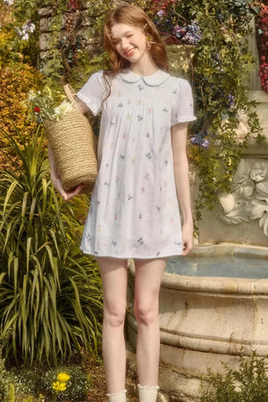 Linen Embroidered Blouse Set-Up