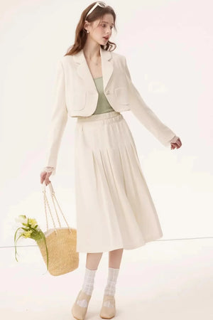 Linen Lace A-Line Skirt