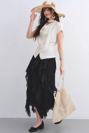 Linen Ribbon Lace Top