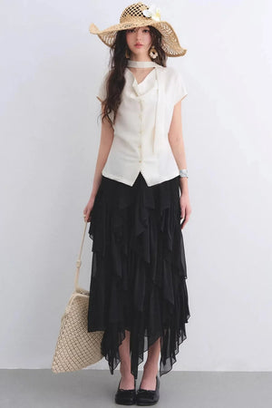 Linen Ribbon Lace Top