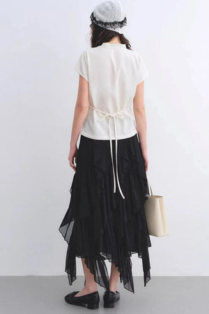 Linen Ribbon Lace Top