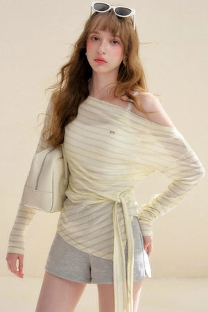 Linen Silver Stripe T-Shirt