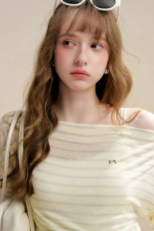 Linen Silver Stripe T-Shirt
