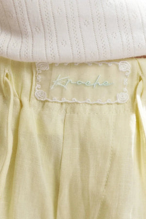 Linen Tencel Beaded Blouse Set-Up
