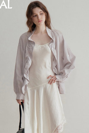 Linen Tencel Pleated Blouse