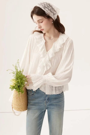 Linen V-Neck Blouse