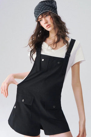 Linen Workwear Short Overalls