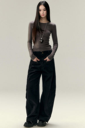 Long Sleeve Lace Panel Top